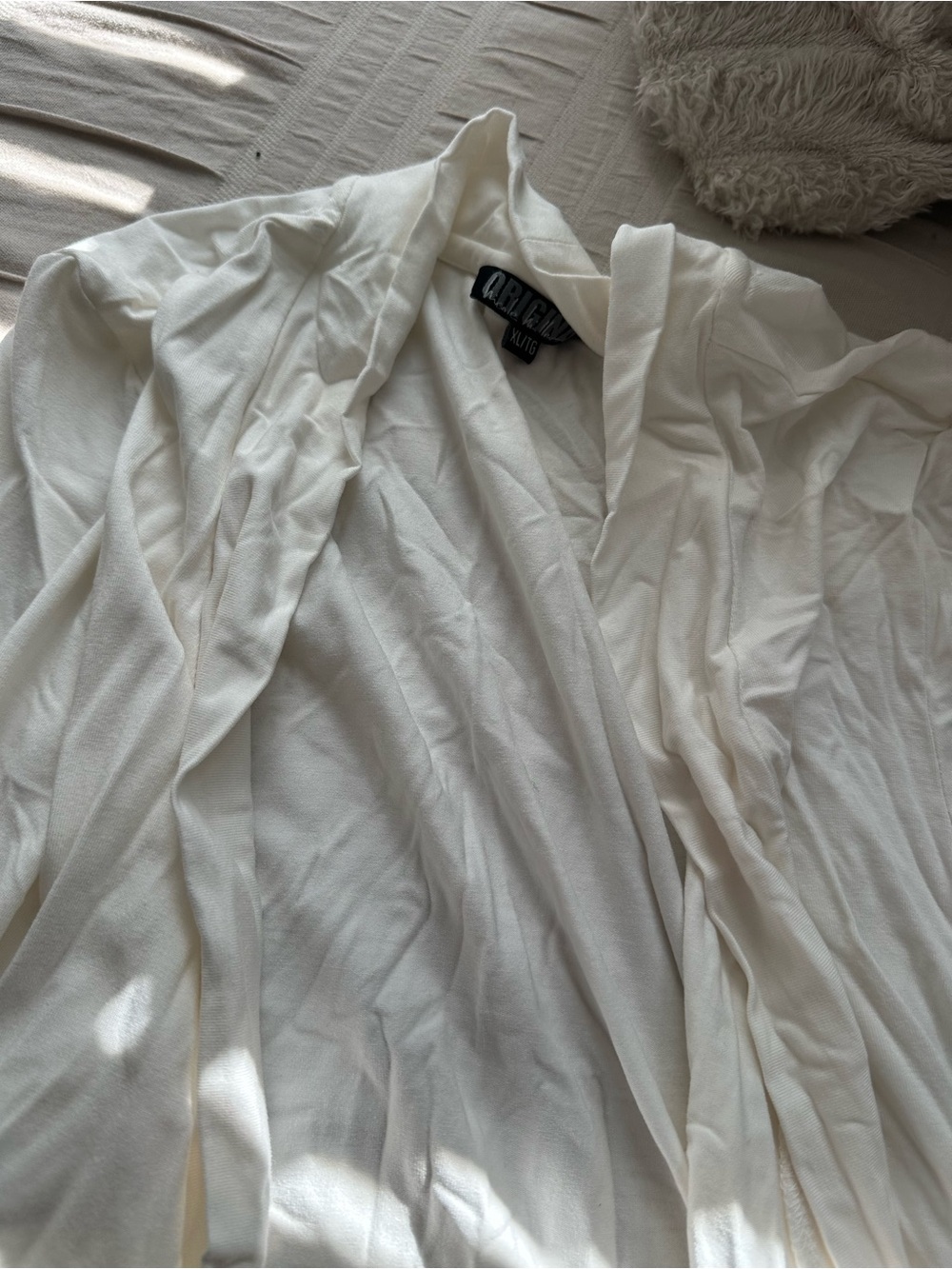 Lightweight White Longline Cardigan